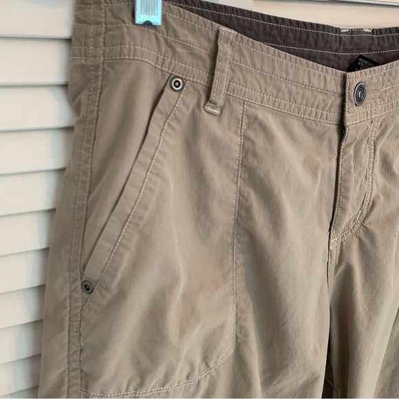 Kuhl Mountain Culture Women's 10 Khaki Capris Cropped Pants Embroidered Outdoor - Picture 3 of 16